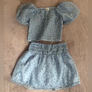 Abercrombie Kids "Emerson" matching set in blue polka dot size 9/10